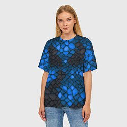 Футболка оверсайз женская Синий трескающийся камень, цвет: 3D-принт — фото 2
