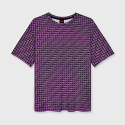 Футболка оверсайз женская Фиолетовая текстура саржевого переплетения, цвет: 3D-принт