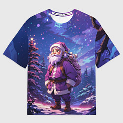 Футболка оверсайз женская Cartoon Santa, цвет: 3D-принт