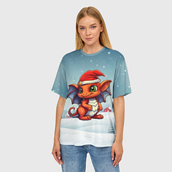 Футболка оверсайз женская Символ нового 2024 года дракон, цвет: 3D-принт — фото 2