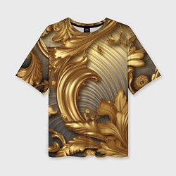 Женская футболка оверсайз Золотая текстура и абстракции