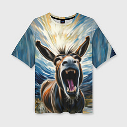 Футболка оверсайз женская Крик осла, цвет: 3D-принт