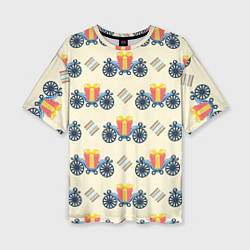 Женская футболка оверсайз Подарок на карете и ромб