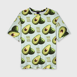 Женская футболка оверсайз Авокадо и полосы