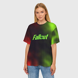 Футболка оверсайз женская Fallout fire gradient, цвет: 3D-принт — фото 2