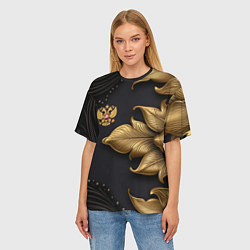 Футболка оверсайз женская Золотой герб России, цвет: 3D-принт — фото 2
