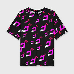 Женская футболка оверсайз JoJos Bizarre neon pattern logo