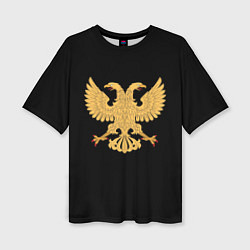 Футболка оверсайз женская Двуглавый орёл символика России, цвет: 3D-принт