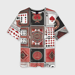 Женская футболка оверсайз Покерный гений