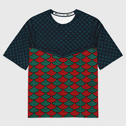 Футболка оверсайз женская Стёжка: драконья чешуя, цвет: 3D-принт