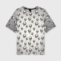 Женская футболка оверсайз Мультяшные черепки абстрактный паттерн