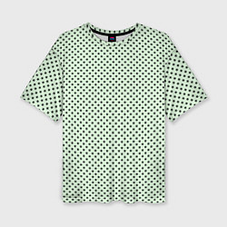 Женская футболка оверсайз Светло-салатовый паттерн маленькие звёздочки