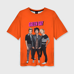 Женская футболка оверсайз Green Day trio