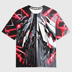 Футболка оверсайз женская Адский доспех красный, цвет: 3D-принт