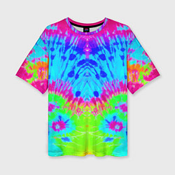 Женская футболка оверсайз Tie-Dye abstraction