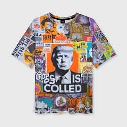 Женская футболка оверсайз Donald Trump - american сollage