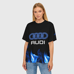 Футболка оверсайз женская Audi neon art, цвет: 3D-принт — фото 2