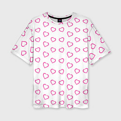 Женская футболка оверсайз Паттерн сердце