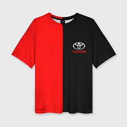 Женская футболка оверсайз Toyota car красно чёрный