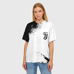 Футболка оверсайз женская Juventus sport color black, цвет: 3D-принт — фото 2