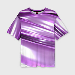 Женская футболка оверсайз Нежные фиолетовые полосы абстракта