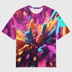 Женская футболка оверсайз Яркий всплеск