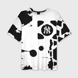 Женская футболка оверсайз New York yankees - baseball team pattern