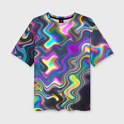Женская футболка оверсайз Волнистые абстрактные волны