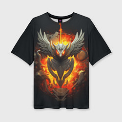 Женская футболка оверсайз Огненный символ орла