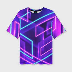 Футболка оверсайз женская Neon Geometric, цвет: 3D-принт