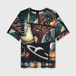 Женская футболка оверсайз GTA space art