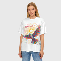 Футболка оверсайз женская Голубь мира, цвет: 3D-принт — фото 2