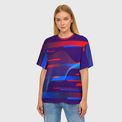 Футболка оверсайз женская Abstraction colored, цвет: 3D-принт — фото 2