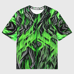 Женская футболка оверсайз Камень и зелёный огонь