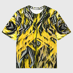 Футболка оверсайз женская Жёлтый огонь и камень, цвет: 3D-принт
