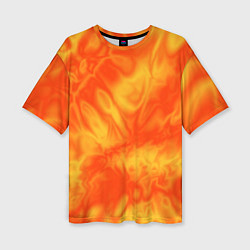 Женская футболка оверсайз Солнечный огонь абстракция