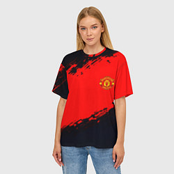 Футболка оверсайз женская Manchester United colors sport, цвет: 3D-принт — фото 2