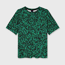 Женская футболка оверсайз Абстрактный полосатый зелёный