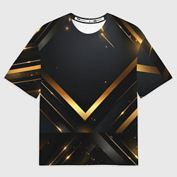 Футболка оверсайз женская Gold luxury black abstract, цвет: 3D-принт