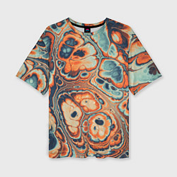 Женская футболка оверсайз Абстрактный разноцветный узор