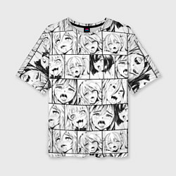 Женская футболка оверсайз Ahegao pattern