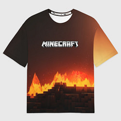 Футболка оверсайз женская Minecraft огненная стена, цвет: 3D-принт