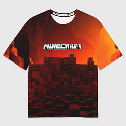 Футболка оверсайз женская Minecraft огненные кубы, цвет: 3D-принт