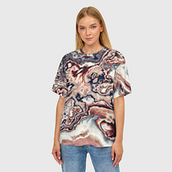 Футболка оверсайз женская Разноцветный мраморный узор, цвет: 3D-принт — фото 2