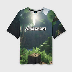 Футболка оверсайз женская Minecraft logo world, цвет: 3D-принт