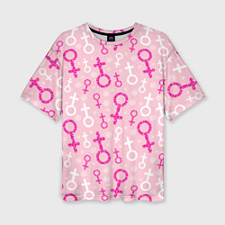Женская футболка оверсайз Гендерный женский знак венеры