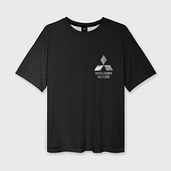 Женская футболка оверсайз Mitsubishi - carbon and metal
