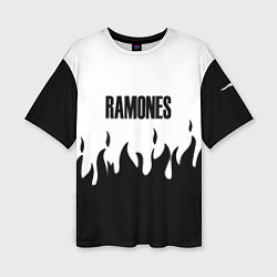 Футболка оверсайз женская Ramones fire black rock, цвет: 3D-принт