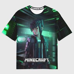 Футболка оверсайз женская Minecraft персонаж хакер, цвет: 3D-принт
