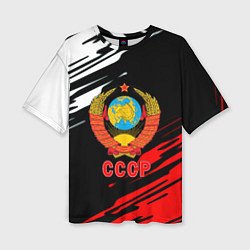 Женская футболка оверсайз СССР краски текстура